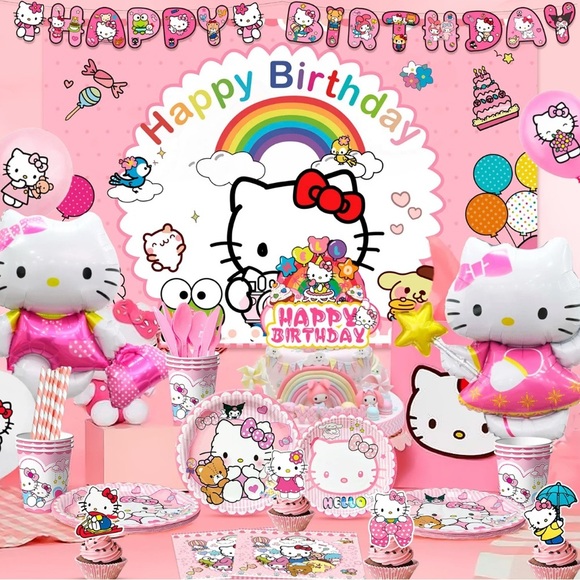 Other - 124 Pieces Hello Kitty Birthday Party Decorations Birthday Party Supplies